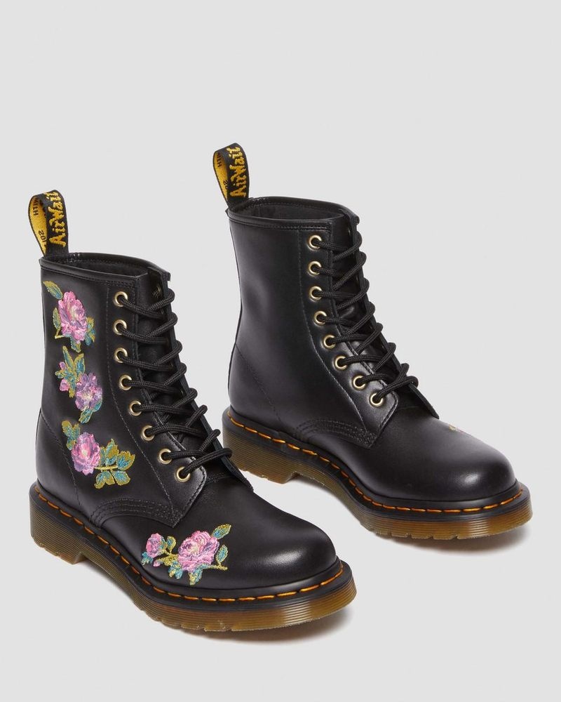 Dr Martens 1460 Vonda II - Embroidered Floral Boots (Nappa Lux) Boots | WC47-W2RT