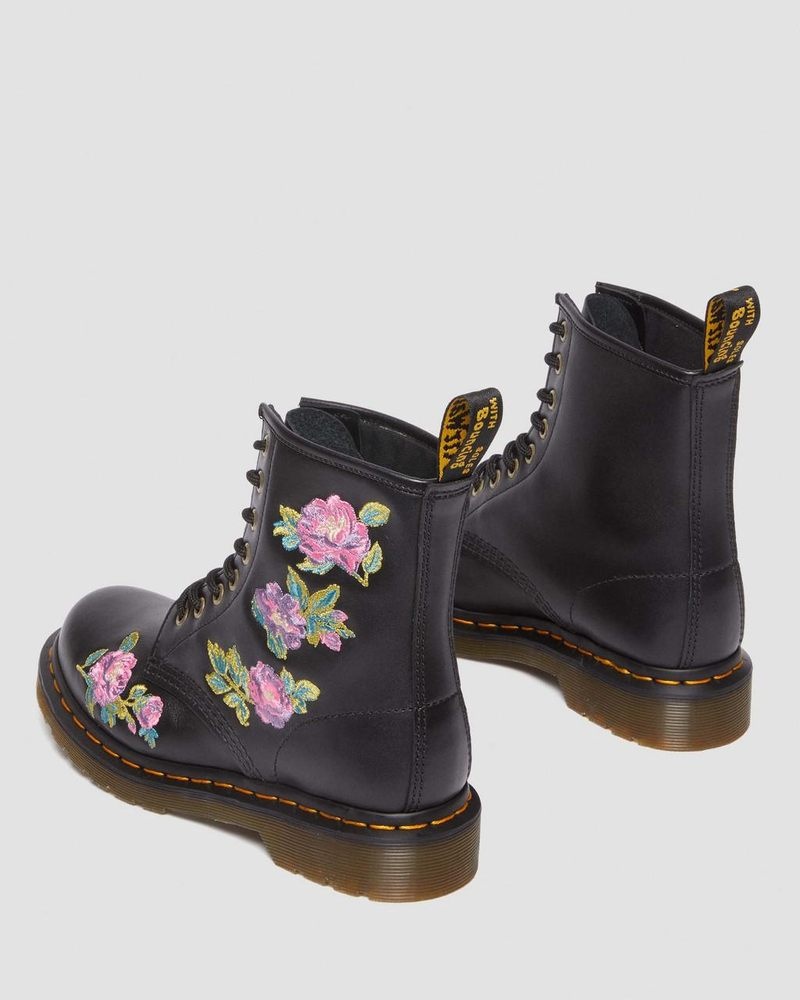 Dr Martens 1460 Vonda II - Embroidered Floral Boots (Nappa Lux) Boots | WC47-W2RT