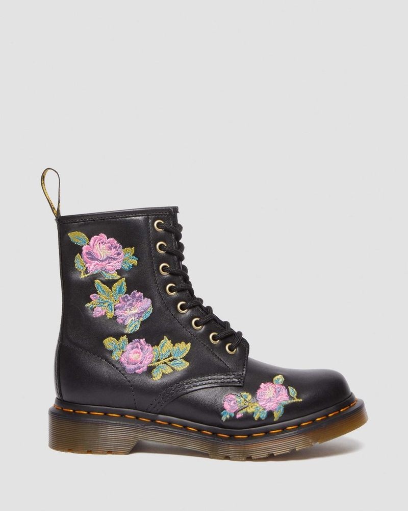 Dr Martens 1460 Vonda II - Embroidered Floral Boots (Nappa Lux) Boots | WC47-W2RT