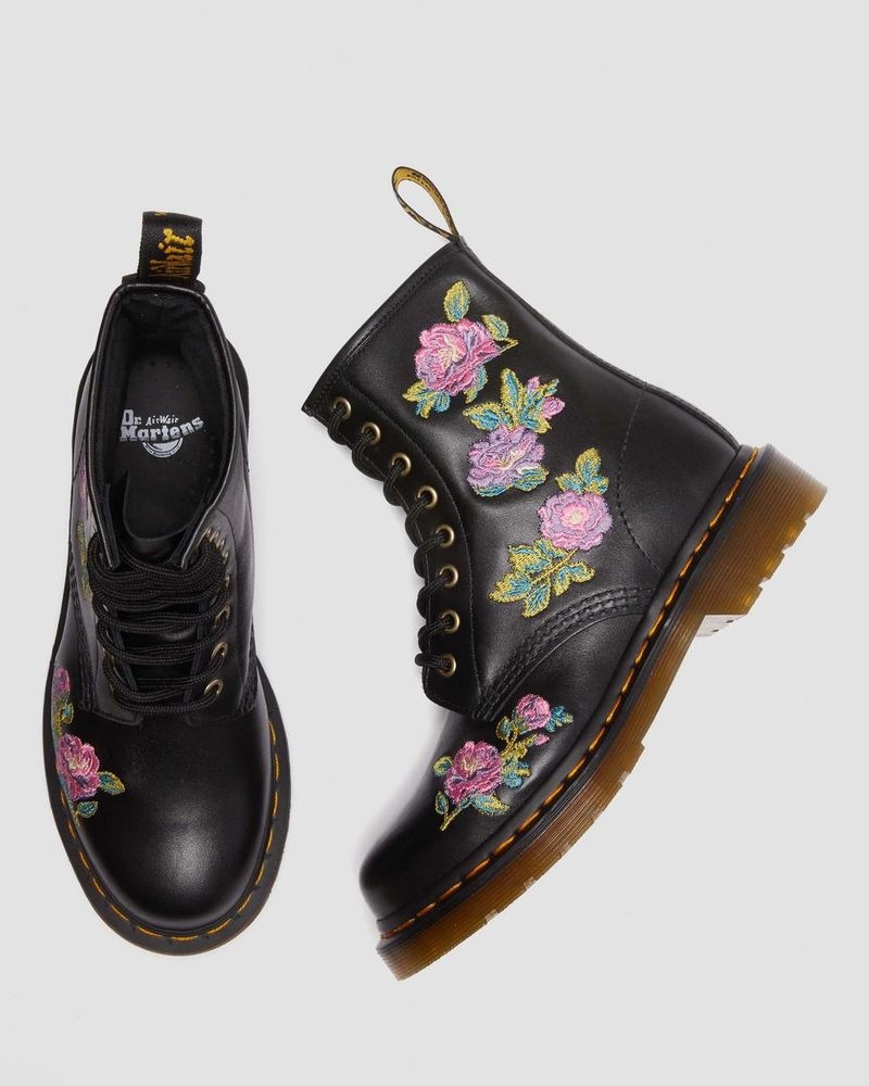 Dr Martens 1460 Vonda II - Embroidered Floral Boots (Nappa Lux) Boots | WC47-W2RT