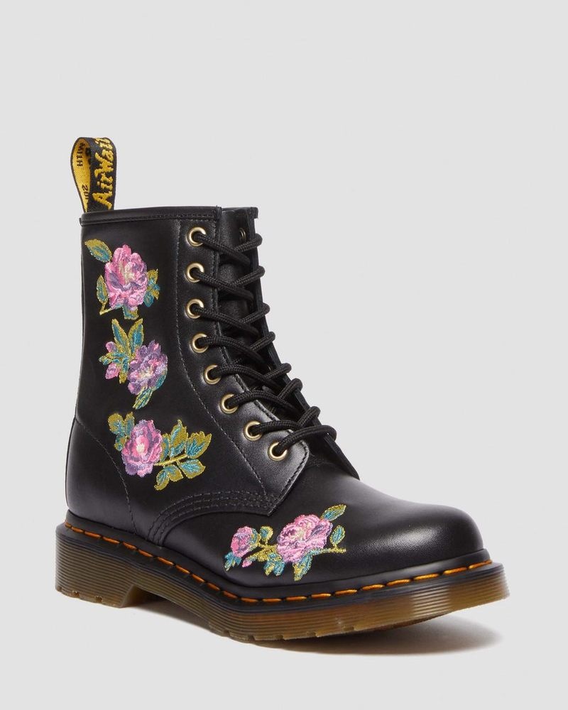 Dr Martens 1460 Vonda II - Embroidered Floral Boots (Nappa Lux) Boots | WC47-W2RT