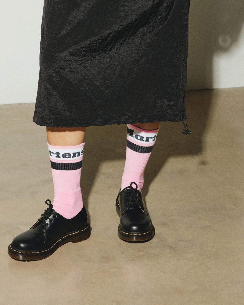 Fondant Pink Dr Martens Athletic Logo Organic Cotton Blend Socks (Cotton Blend) Socks | XF65-M4OS