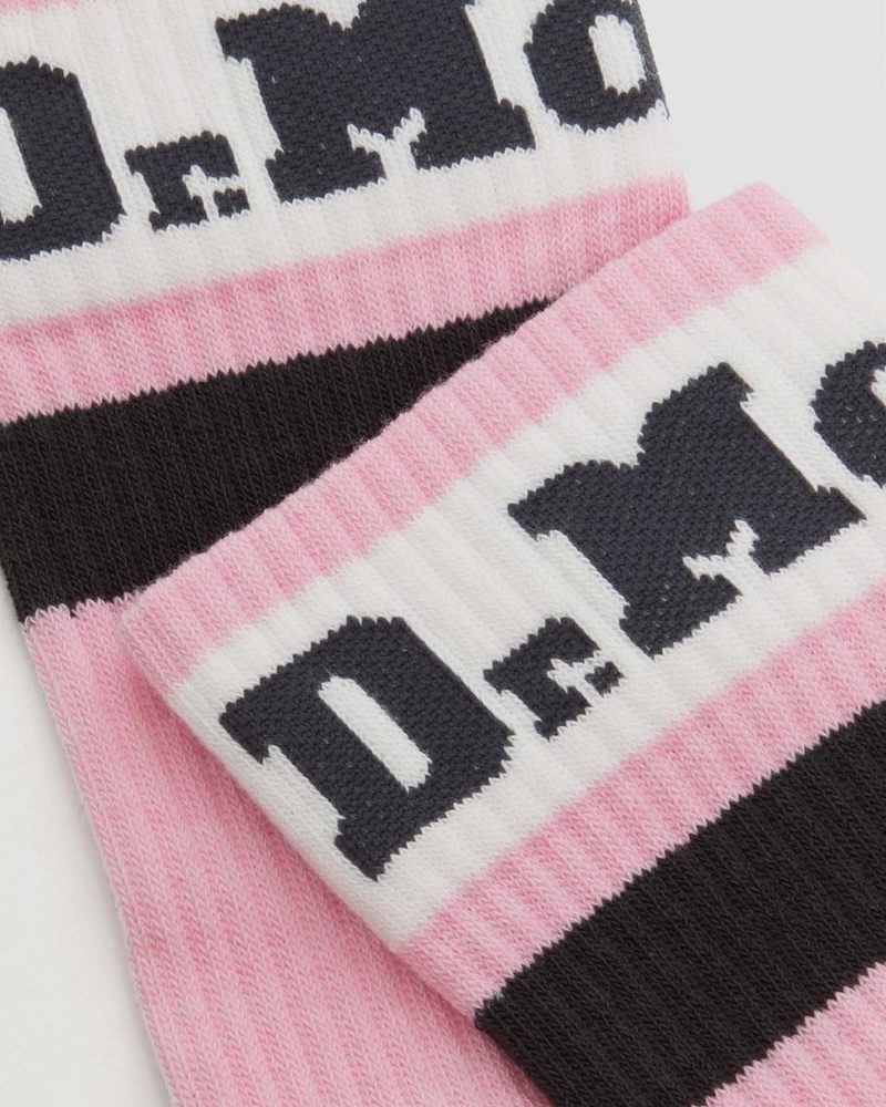 Fondant Pink Dr Martens Athletic Logo Organic Cotton Blend Socks (Cotton Blend) Socks | XF65-M4OS