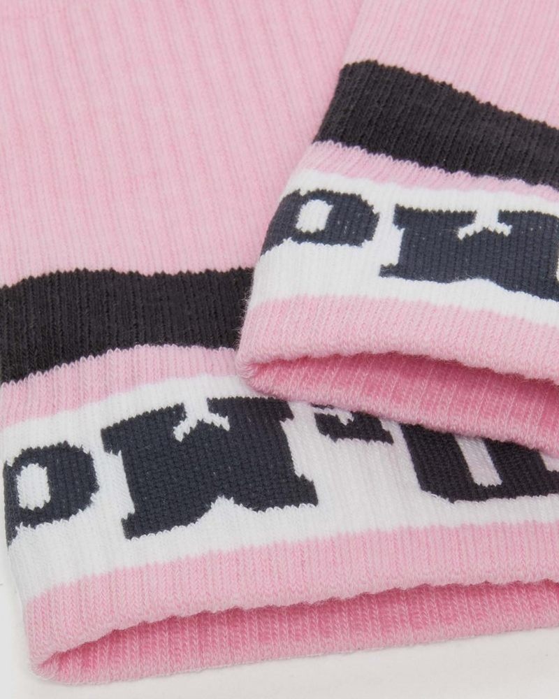 Fondant Pink Dr Martens Athletic Logo Organic Cotton Blend Socks (Cotton Blend) Socks | XF65-M4OS