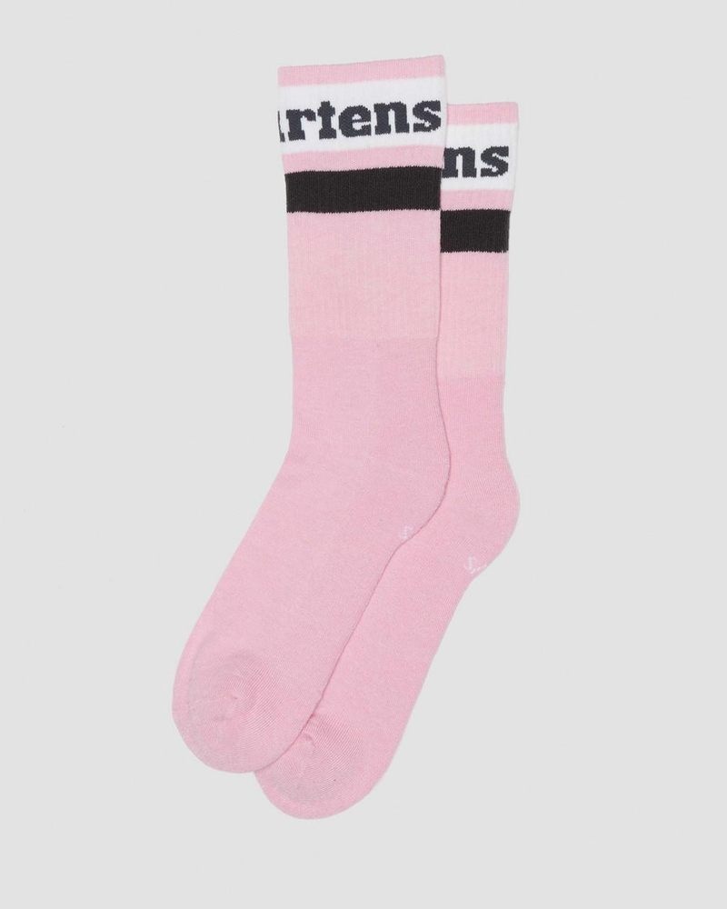 Fondant Pink Dr Martens Athletic Logo Organic Cotton Blend Socks (Cotton Blend) Socks | XF65-M4OS