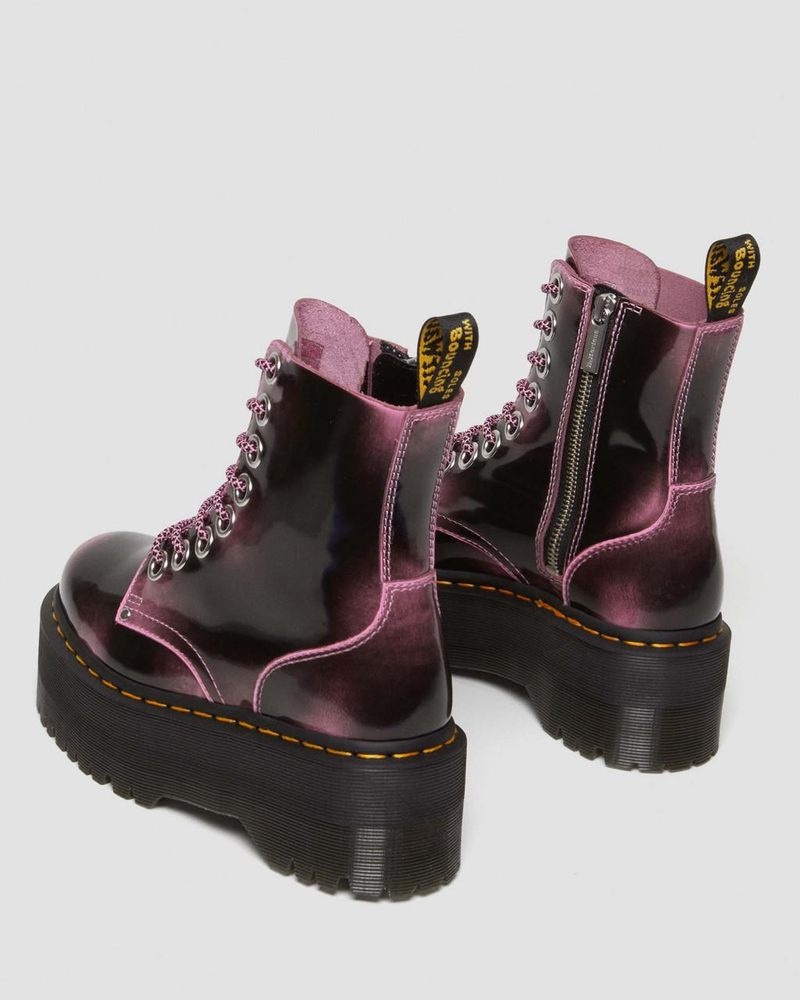 Fondant Pink Dr Martens Jadon Max Boot Distressed Leather Platforms (Arcadia) Platforms Boots | IP32-Q2QV