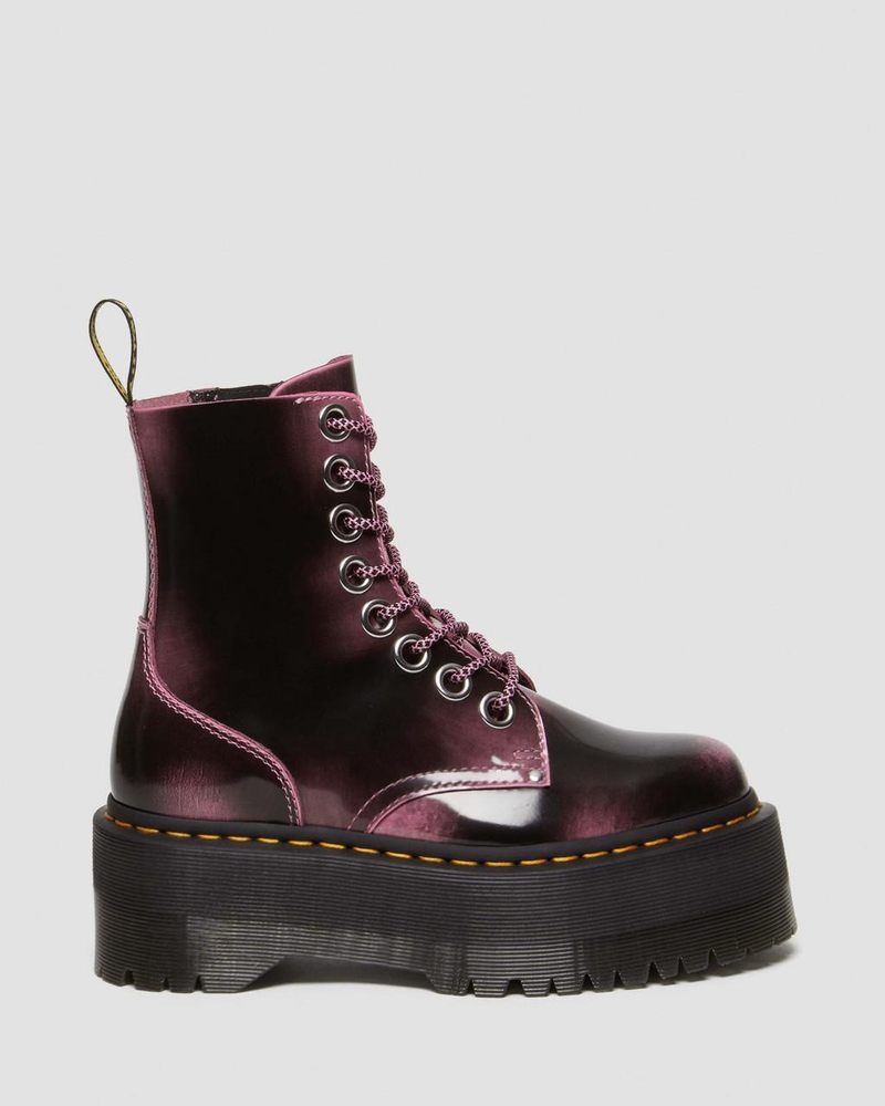 Fondant Pink Dr Martens Jadon Max Boot Distressed Leather Platforms (Arcadia) Platforms Boots | IP32-Q2QV