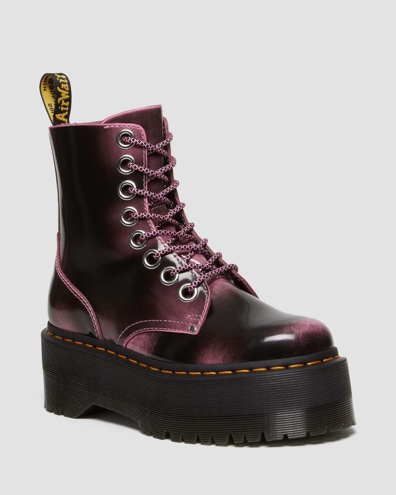 Fondant Pink Dr Martens Jadon Max Boot Distressed Leather Platforms (Arcadia) Platforms Boots | IP32-Q2QV