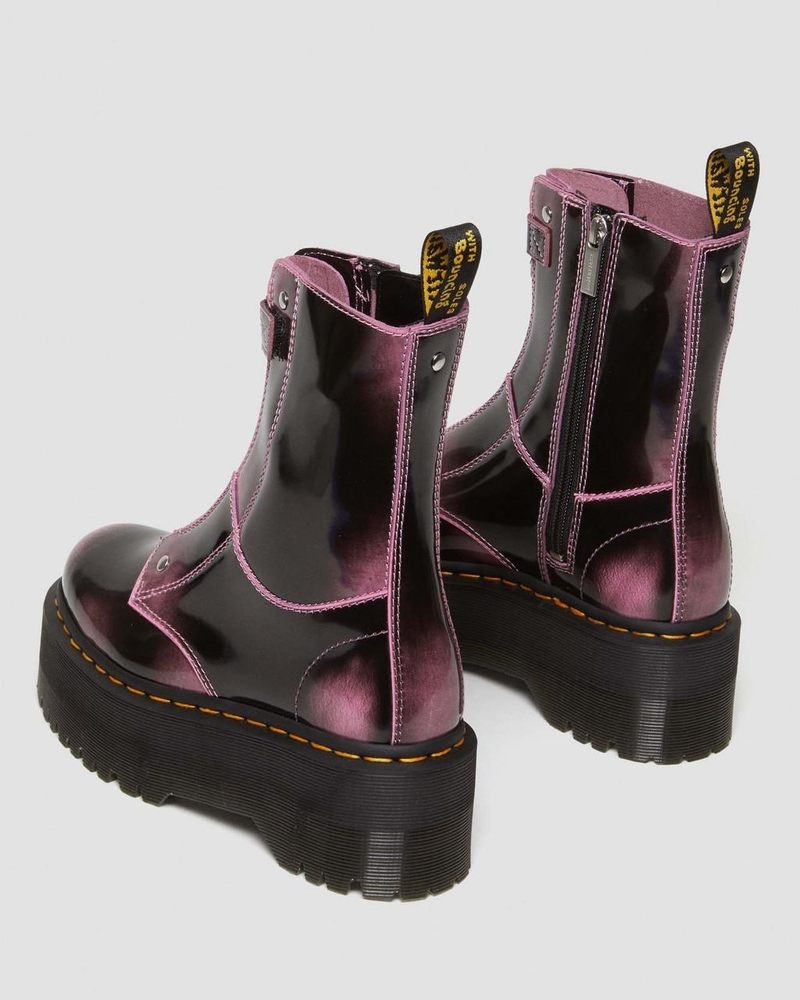 Fondant Pink Dr Martens Jetta Hi Max Distressed Leather Platform Boots (Arcadia) Platforms Boots | FF27-A7EJ