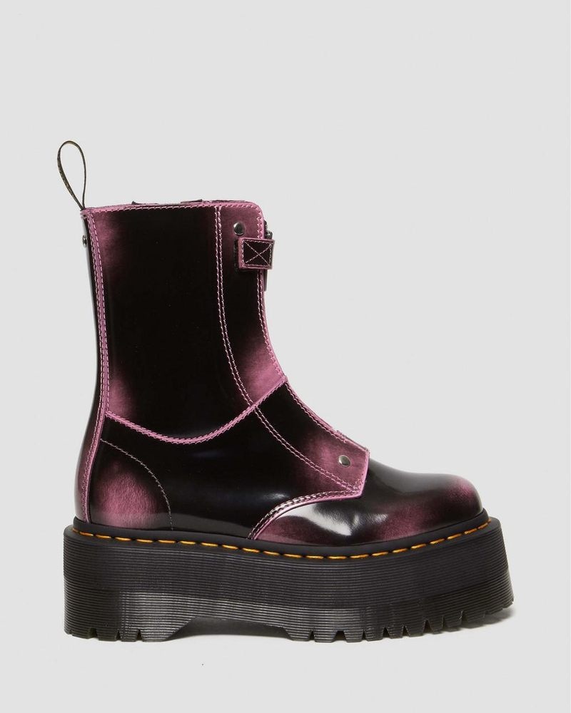 Fondant Pink Dr Martens Jetta Hi Max Distressed Leather Platform Boots (Arcadia) Platforms Boots | FF27-A7EJ