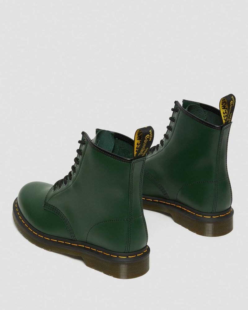 Green Dr Martens 1460 Smooth Leather Lace Up Boots (Smooth Leather) Boots | ND05-U7UV