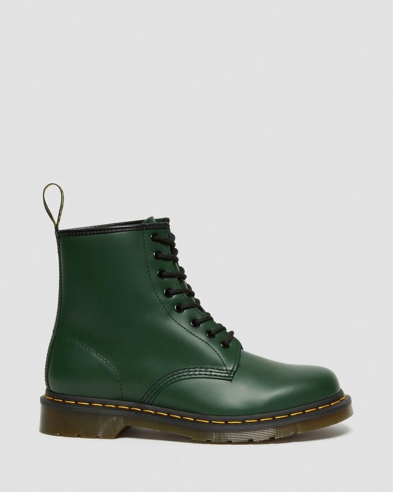 Green Dr Martens 1460 Smooth Leather Lace Up Boots (Smooth Leather) Boots | ND05-U7UV