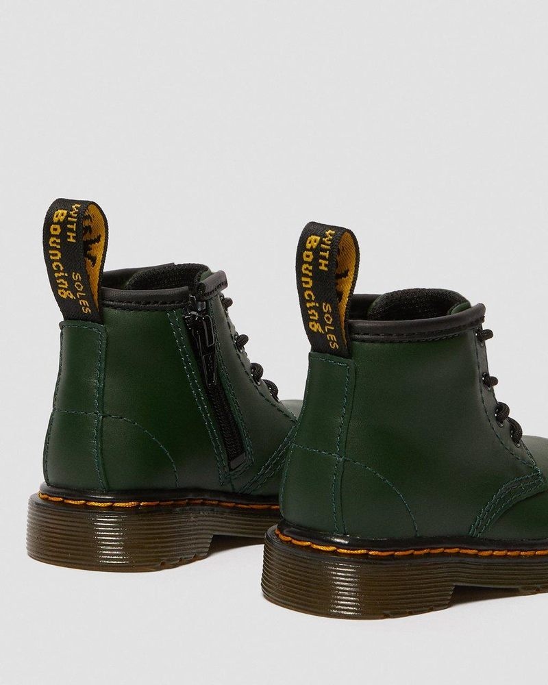 Green Dr Martens Infant 1460 Leather Lace Up Boots (Romario) Boots | PJ81-V8AE