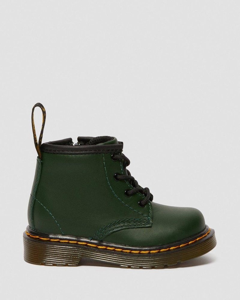 Green Dr Martens Infant 1460 Leather Lace Up Boots (Romario) Boots | PJ81-V8AE