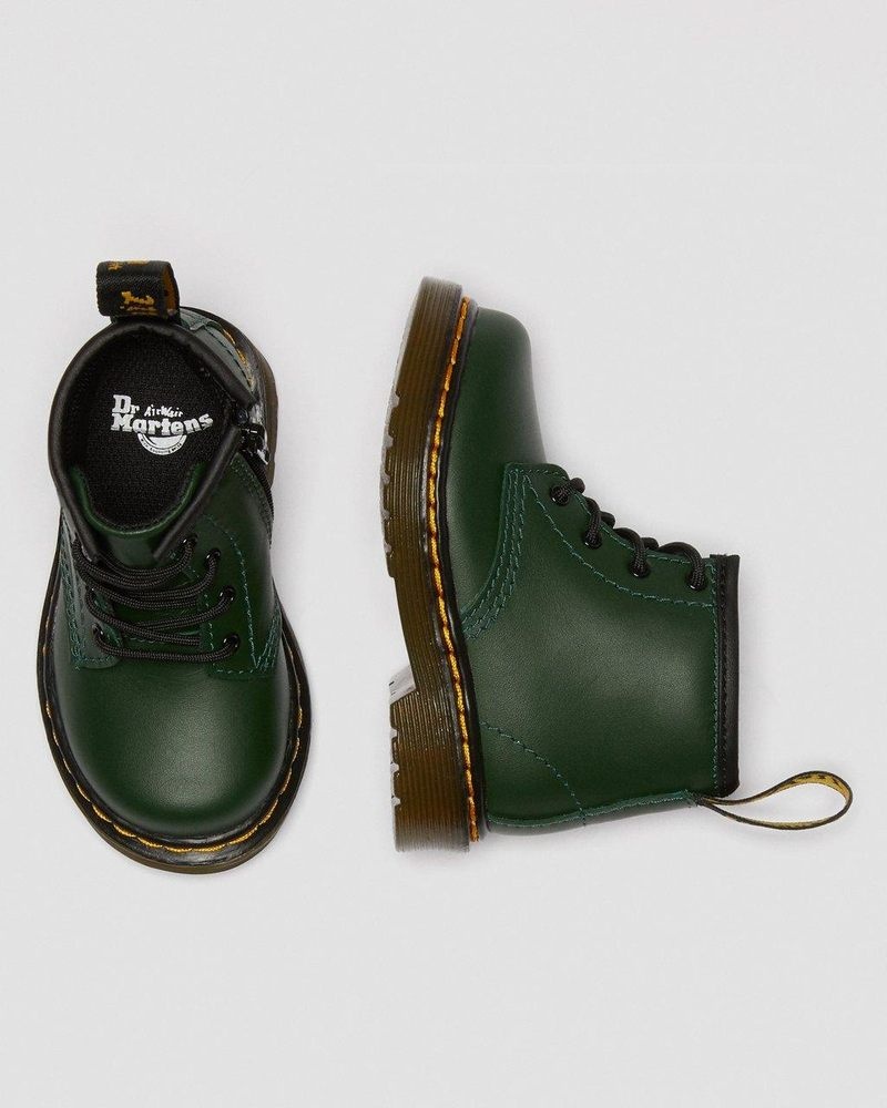 Green Dr Martens Infant 1460 Leather Lace Up Boots (Romario) Boots | PJ81-V8AE