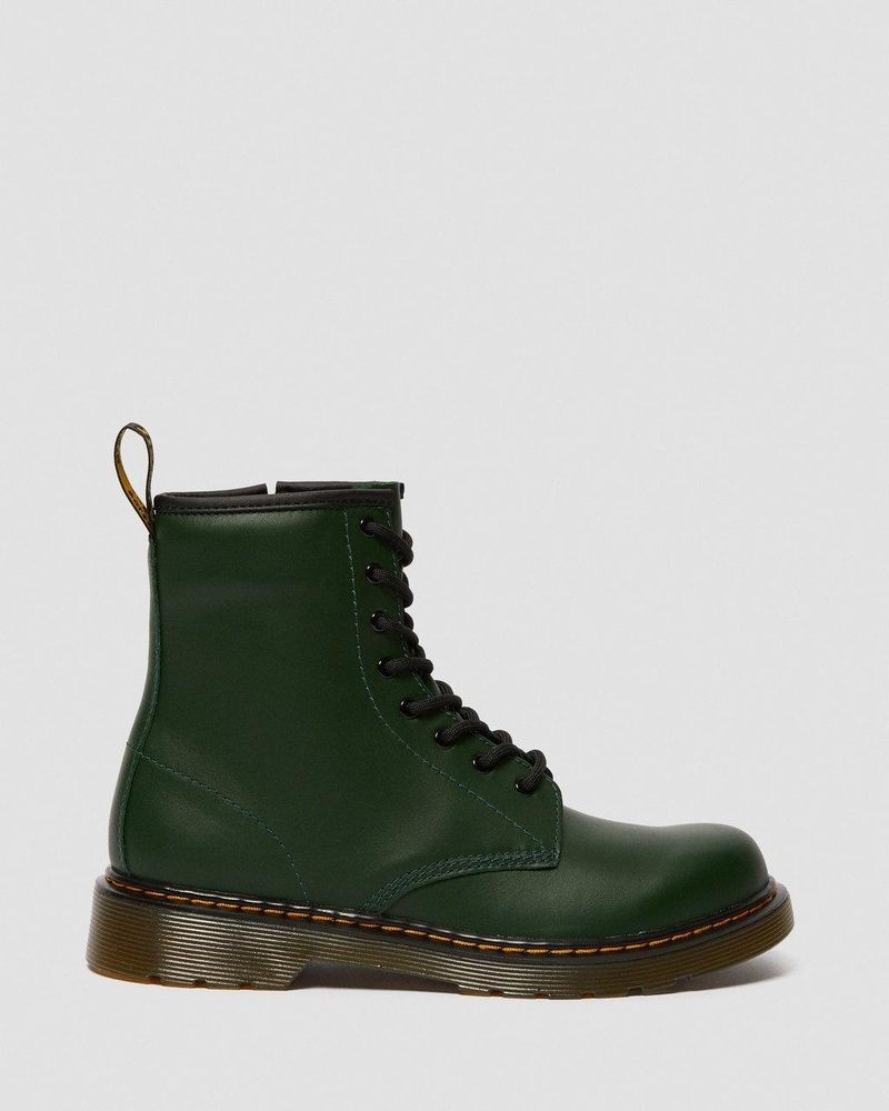 Green Dr Martens Youth 1460 Leather Lace Up Boots (Romario) Boots | ZK45-C2HR