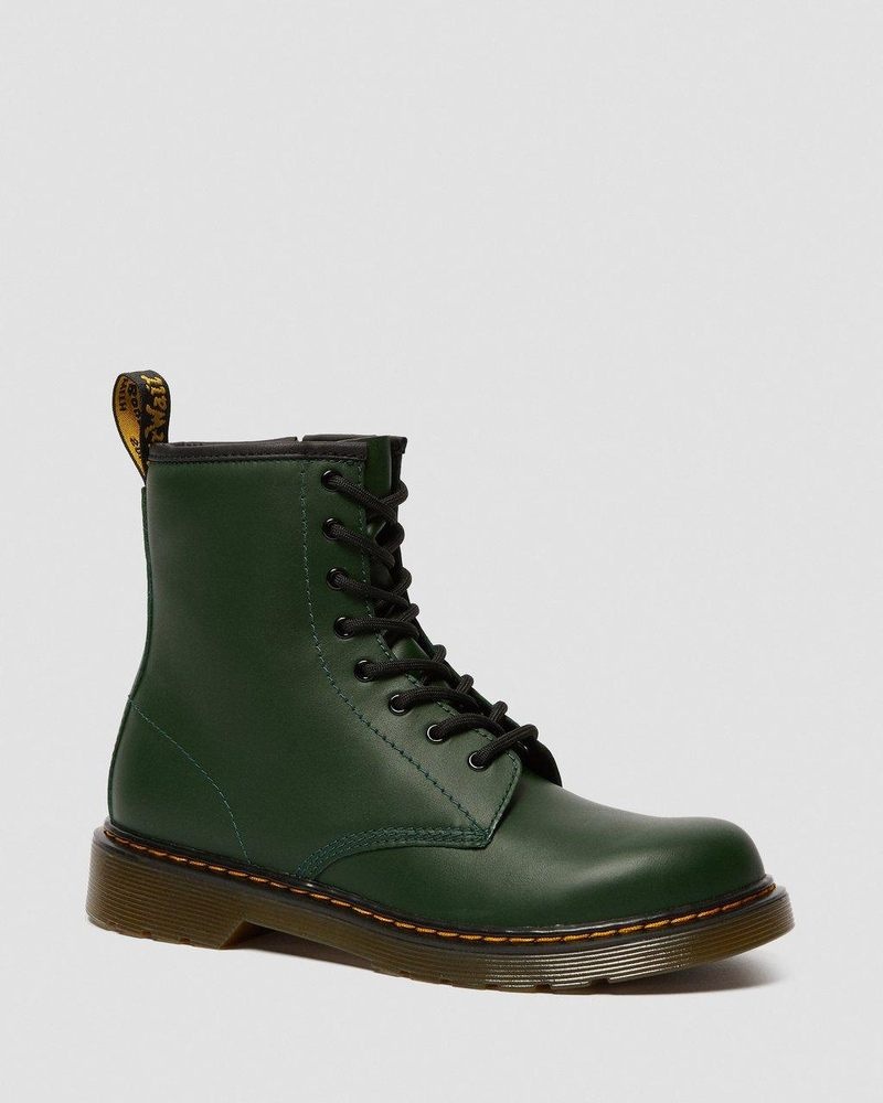 Green Dr Martens Youth 1460 Leather Lace Up Boots (Romario) Boots | ZK45-C2HR