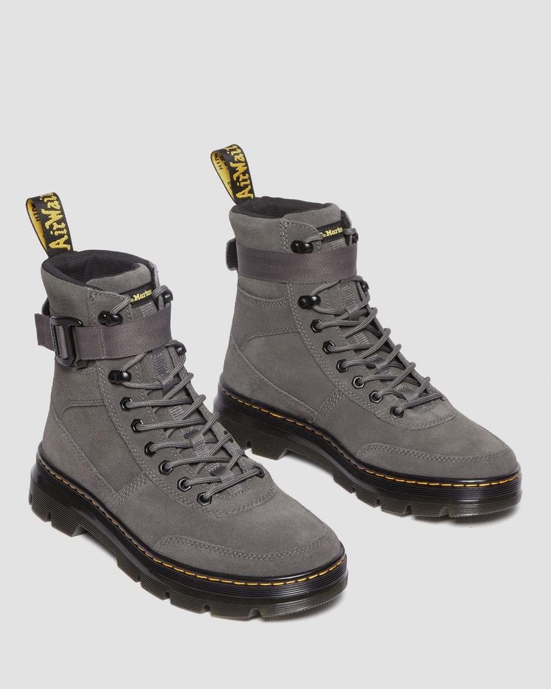 Gunmetal Dr Martens Combs Tech Suede Casual Boots (E.H.Suede) Boots | IX40-A9RB