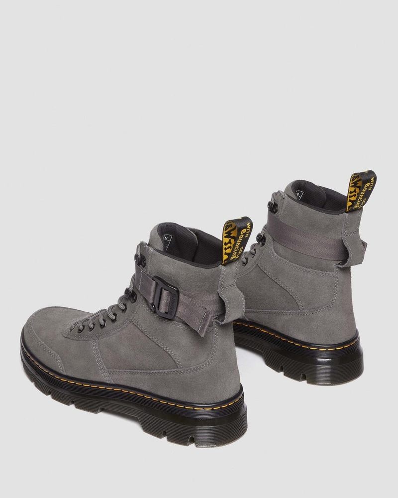 Gunmetal Dr Martens Combs Tech Suede Casual Boots (E.H.Suede) Boots | IX40-A9RB