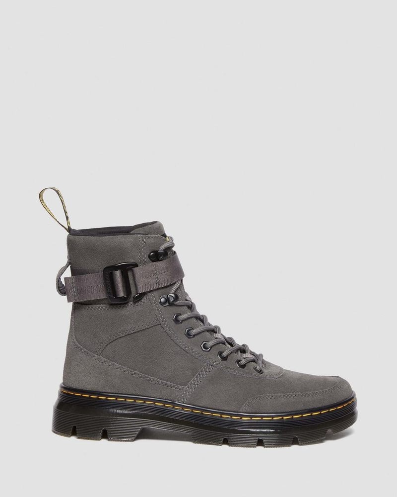 Gunmetal Dr Martens Combs Tech Suede Casual Boots (E.H.Suede) Boots | IX40-A9RB