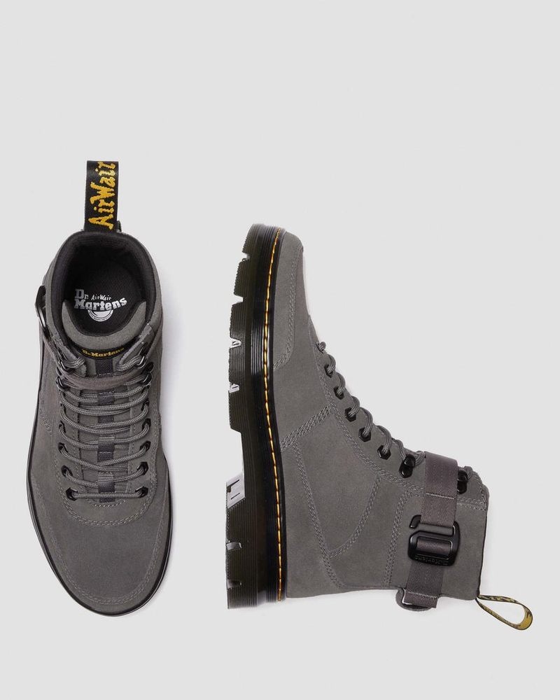 Gunmetal Dr Martens Combs Tech Suede Casual Boots (E.H.Suede) Boots | SA25-A1ZU