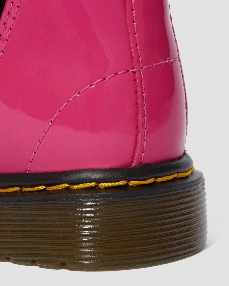 Hot Pink Dr Martens Infant 1460 Patent Leather Lace Up Boots (Patent Leather) Boots | VC63-N3TB