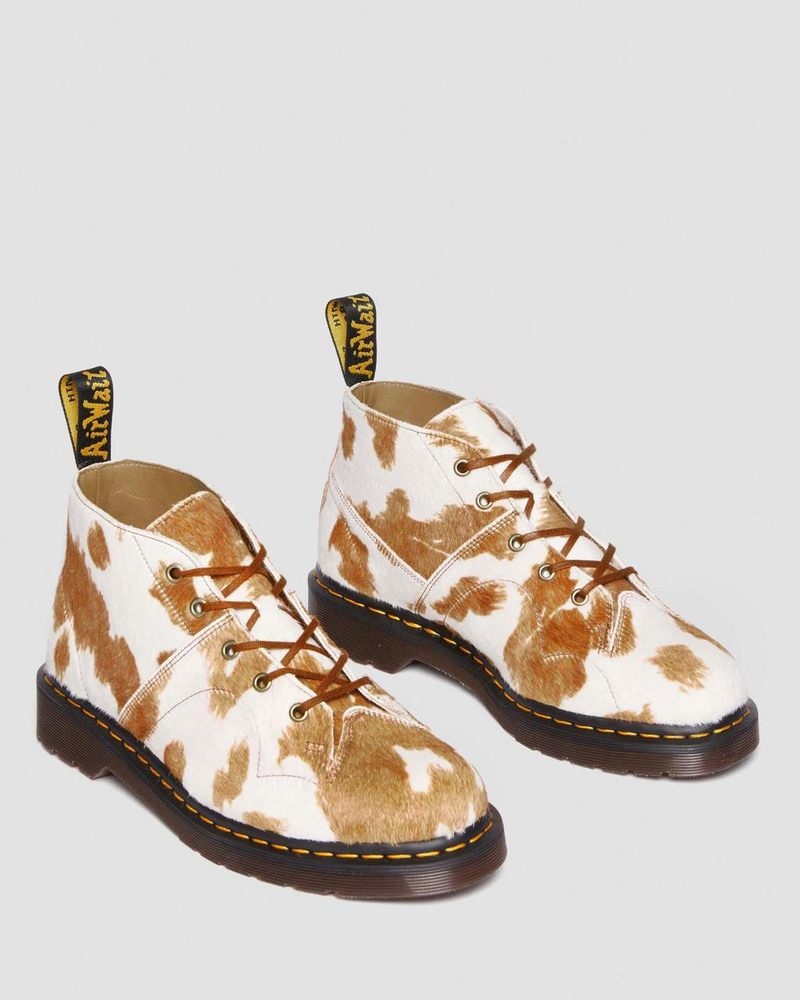 Jersey Cow Print Dr Martens Church Hair-On Cow Print Monkey Boots (Hair On) Boots | VM63-H3SO