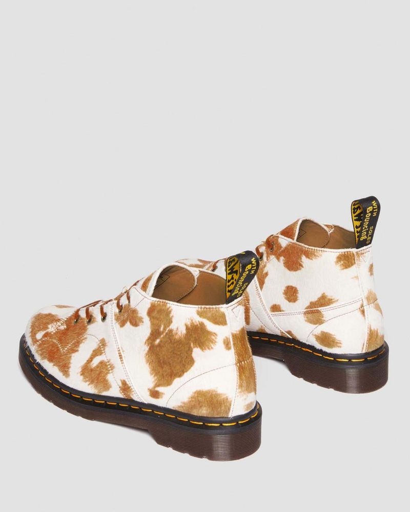 Jersey Cow Print Dr Martens Church Hair-On Cow Print Monkey Boots (Hair On) Boots | VM63-H3SO