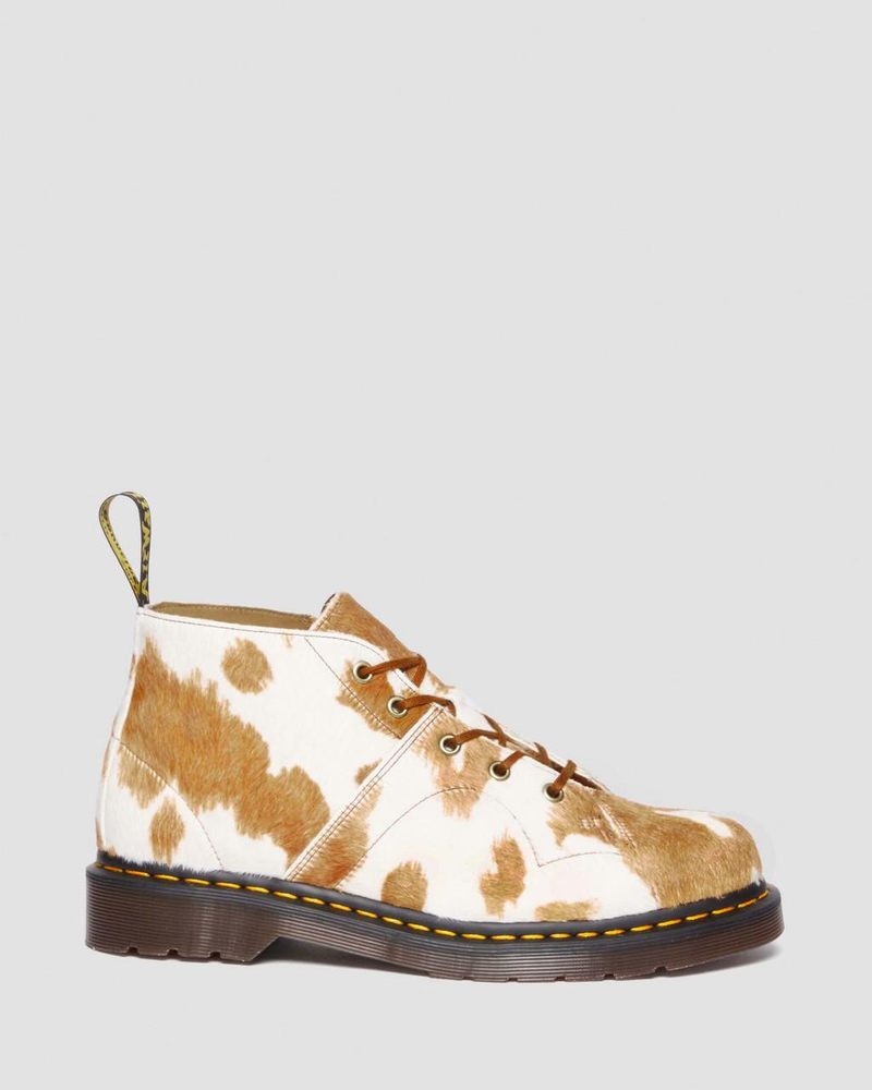 Jersey Cow Print Dr Martens Church Hair-On Cow Print Monkey Boots (Hair On) Boots | VM63-H3SO