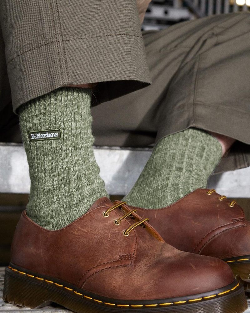 Khaki Dr Martens Merino Organic Cotton Blend Socks (Organic Cotton Blend) Socks | KH32-F5DF