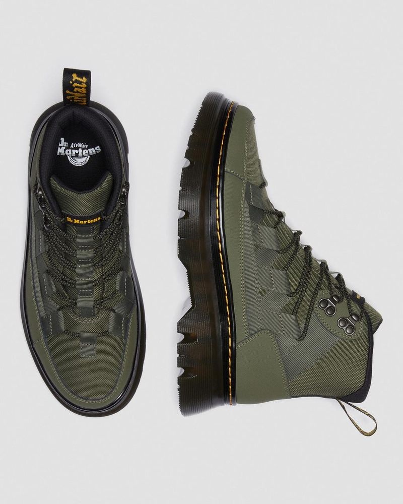 Khaki Green Dr Martens Boury Leather Casual Boots (Ajax+Extra Tough 50/50) Boots | KK94-P6ZF