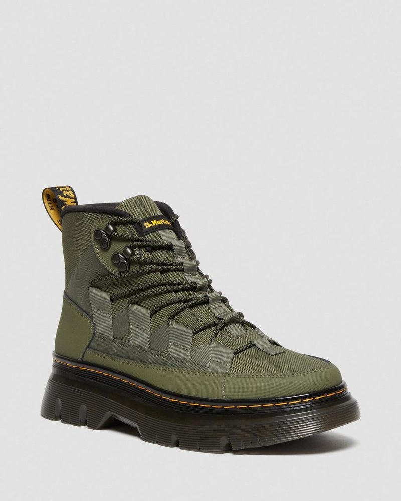 Khaki Green Dr Martens Boury Leather Casual Boots (Ajax+Extra Tough 50/50) Boots | KK94-P6ZF