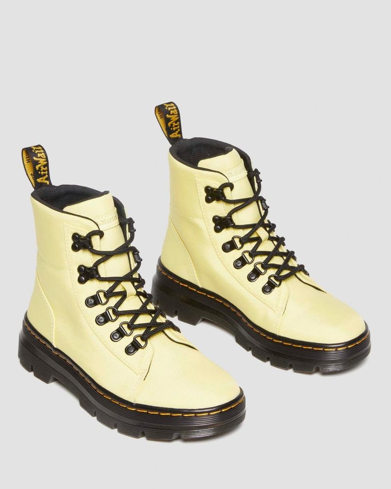 Lemon Yellow Dr Martens Combs - Nylon & Leather Casual Boots (Cyclone Nylon) Boots | VU12-Y2WC