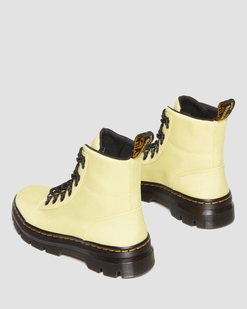 Lemon Yellow Dr Martens Combs - Nylon & Leather Casual Boots (Cyclone Nylon) Boots | VU12-Y2WC