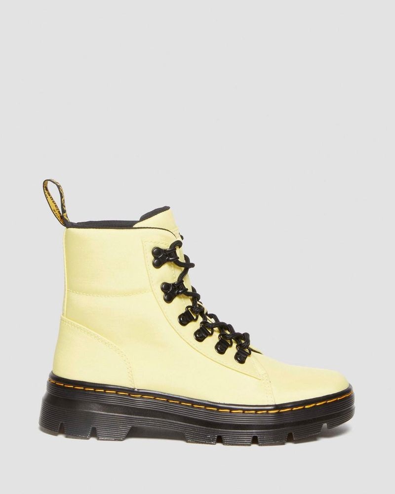 Lemon Yellow Dr Martens Combs - Nylon & Leather Casual Boots (Cyclone Nylon) Boots | VU12-Y2WC