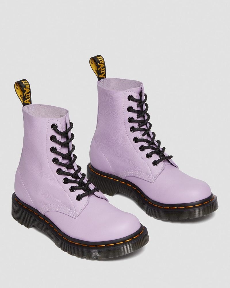 Lilac Dr Martens 1460 - Pascal Black Eyelet Lace Up Boots (Virginia) Boots | MZ93-I1GM