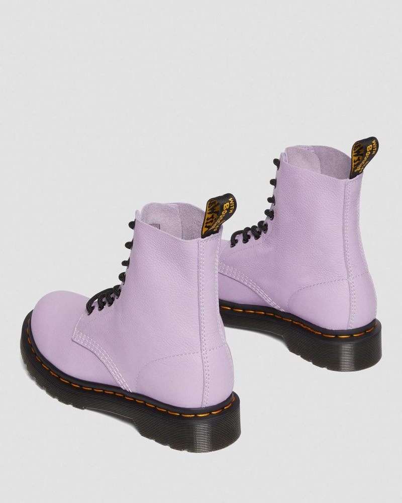 Lilac Dr Martens 1460 - Pascal Black Eyelet Lace Up Boots (Virginia) Boots | MZ93-I1GM