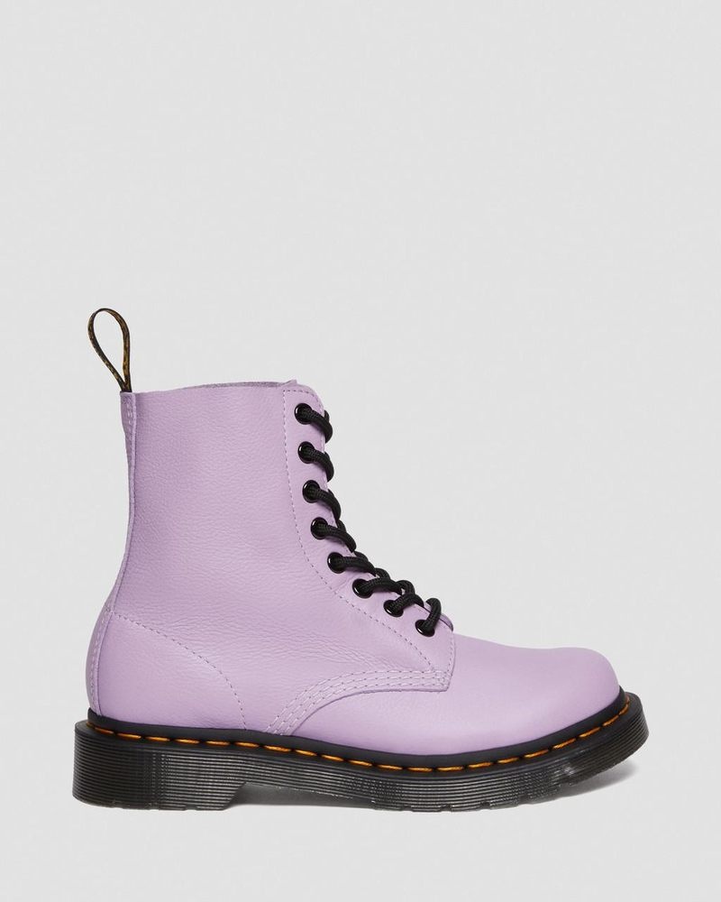 Lilac Dr Martens 1460 - Pascal Black Eyelet Lace Up Boots (Virginia) Boots | MZ93-I1GM