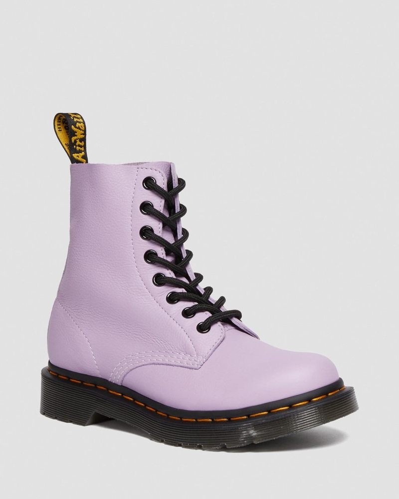 Lilac Dr Martens 1460 - Pascal Black Eyelet Lace Up Boots (Virginia) Boots | MZ93-I1GM