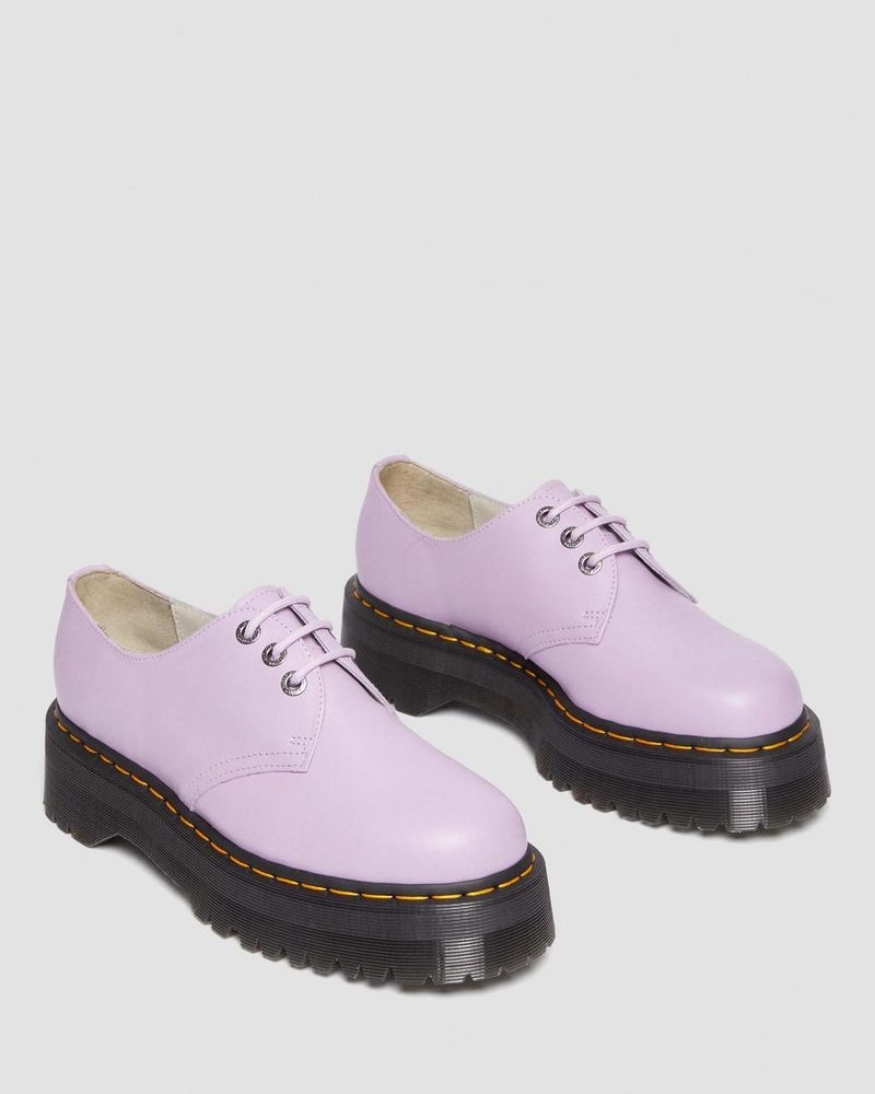 Lilac Dr Martens 1461 II Pisa Leather Platform Shoes (Pisa) Platforms Shoes | GB23-B0WA