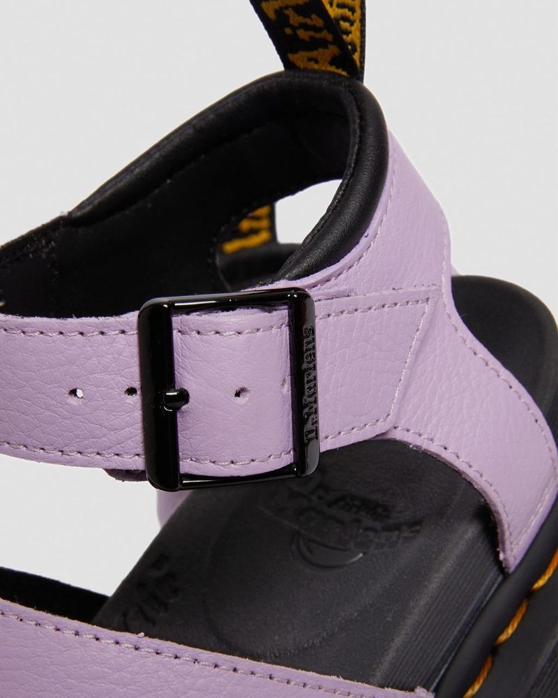 Lilac Dr Martens Blaire - Pisa Leather Strap Sandals (Pisa) Platforms Sandals | DJ77-Q0XV