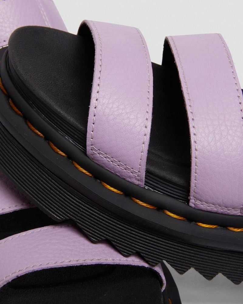 Lilac Dr Martens Blaire - Pisa Leather Strap Sandals (Pisa) Platforms Sandals | DJ77-Q0XV