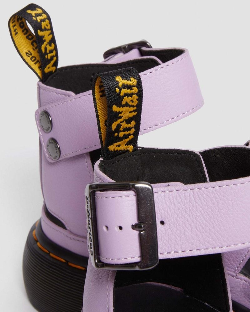 Lilac Dr Martens Clarissa II Pisa Leather Platform Strap Sandals (Pisa) Sandals | JK96-P8PE