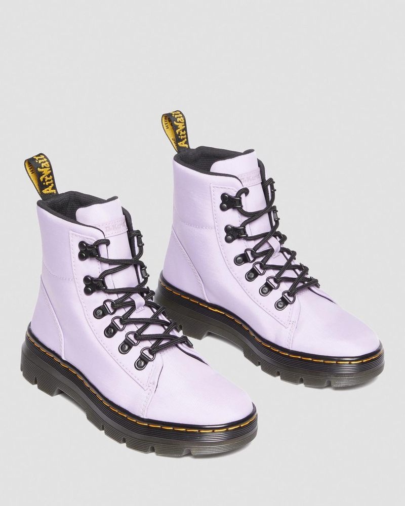 Lilac Dr Martens Combs - Nylon & Leather Casual Boots (Cyclone Nylon) Boots | MQ74-V2TV