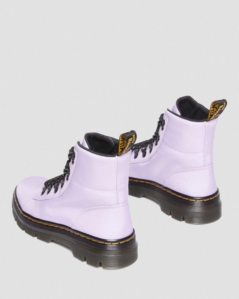 Lilac Dr Martens Combs - Nylon & Leather Casual Boots (Cyclone Nylon) Boots | MQ74-V2TV