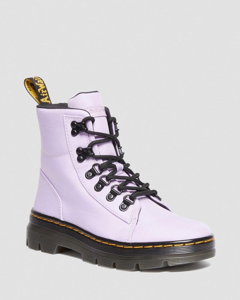 Lilac Dr Martens Combs - Nylon & Leather Casual Boots (Cyclone Nylon) Boots | MQ74-V2TV