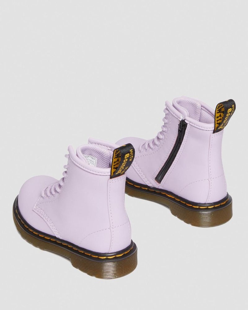 Lilac Dr Martens Toddler 1460 Softy T Leather Lace Up Boots (Softy T) Boots | IV94-E3GQ