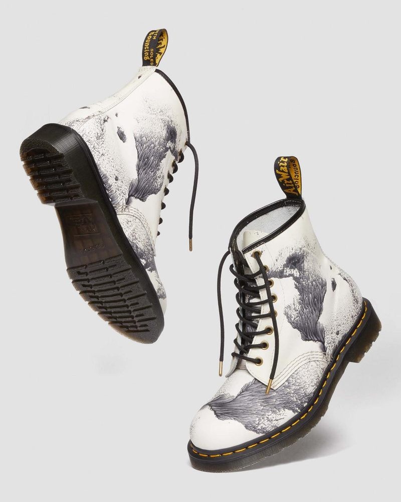 MULTI Dr Martens 1460 Tate 'Decalcomania' Backhand Leather Lace Up Boots (Backhand) Boots | XM28-M9RS