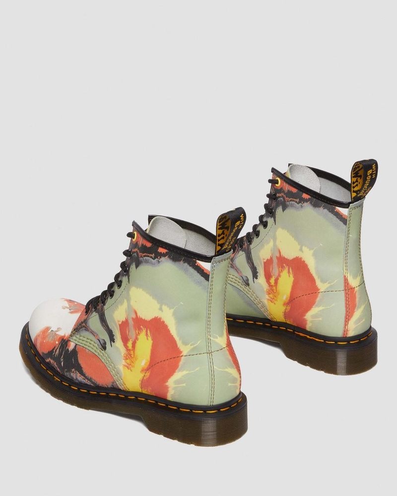 MULTI Dr Martens 1460 Tate 'Volcanic Flare' Leather Lace Up Boots (Backhand) Boots | EB00-H5RT