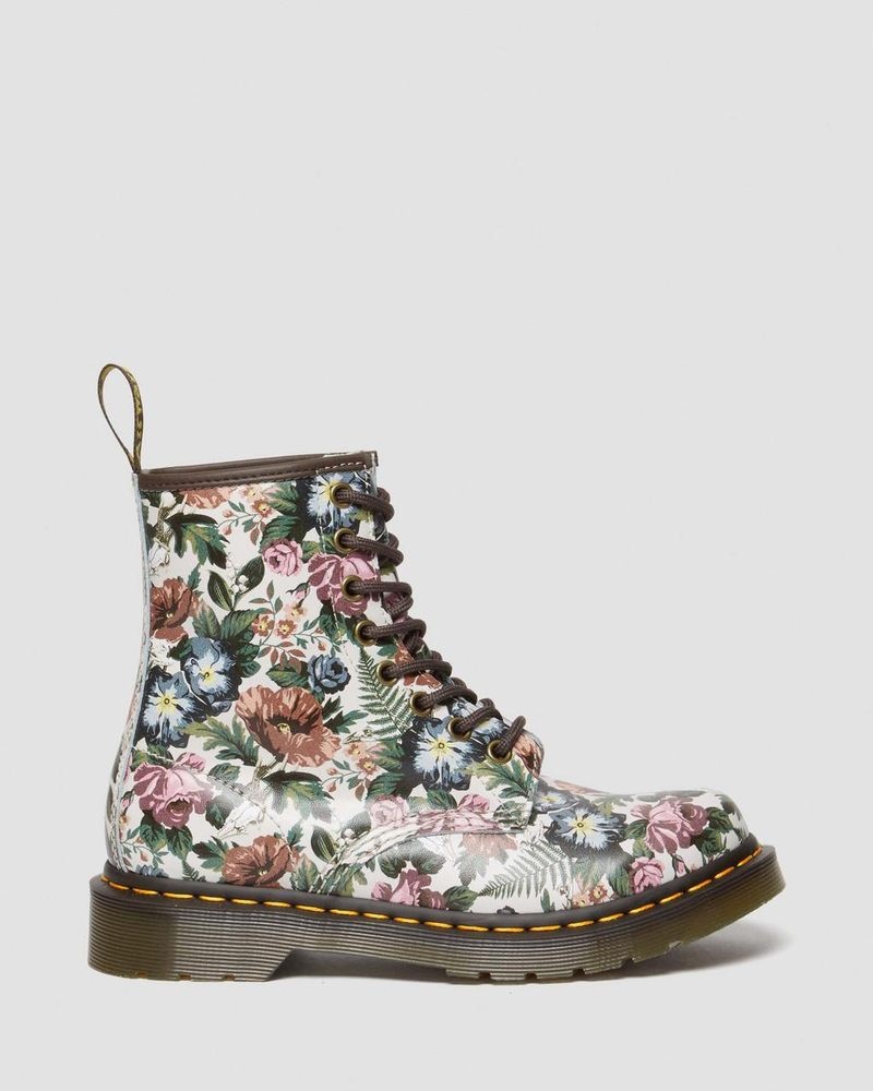 MULTI Dr Martens 1460 - English Garden Leather Lace Up Boots (Backhand) Boots | ZF82-H3ZH